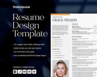 Sales representative resume template for Microsoft Word, Apple Pages + more | Creative Resume, Professional CV, Simple Resume