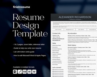 Biomedical engineer resume template for Microsoft Word, Apple Pages + more | Creative Resume, Professional CV, Simple Resume