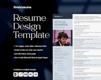 Pediatric dentist resume template for Microsoft Word, Apple Pages + more | Creative Resume, Professional CV, Simple Resume