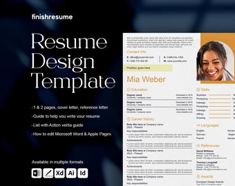 Bookkeeping Clerk resume template for Microsoft Word, Apple Pages etc | Creative Resume, Professional CV, Simple Resume