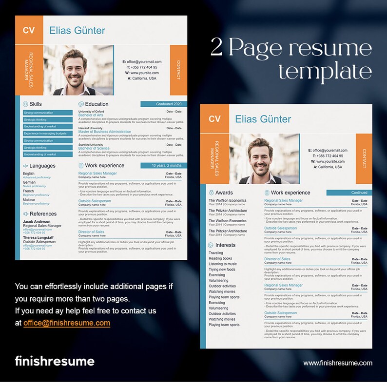 Best Professional Resume Template for Microsoft Word & Apple Pages ...