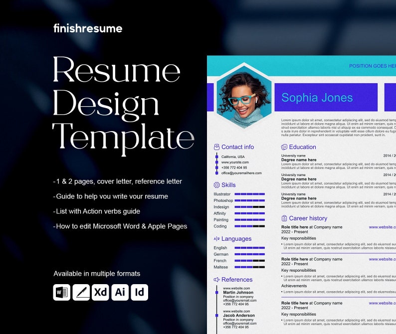 Elegant Resume Template for Microsoft Word & Apple Pages | Resume ...