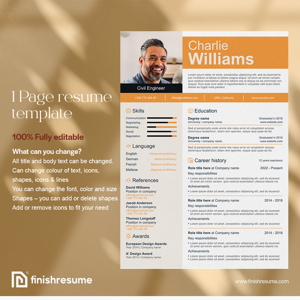 Best Professional Resume Template for Microsoft Word & Apple Pages ...