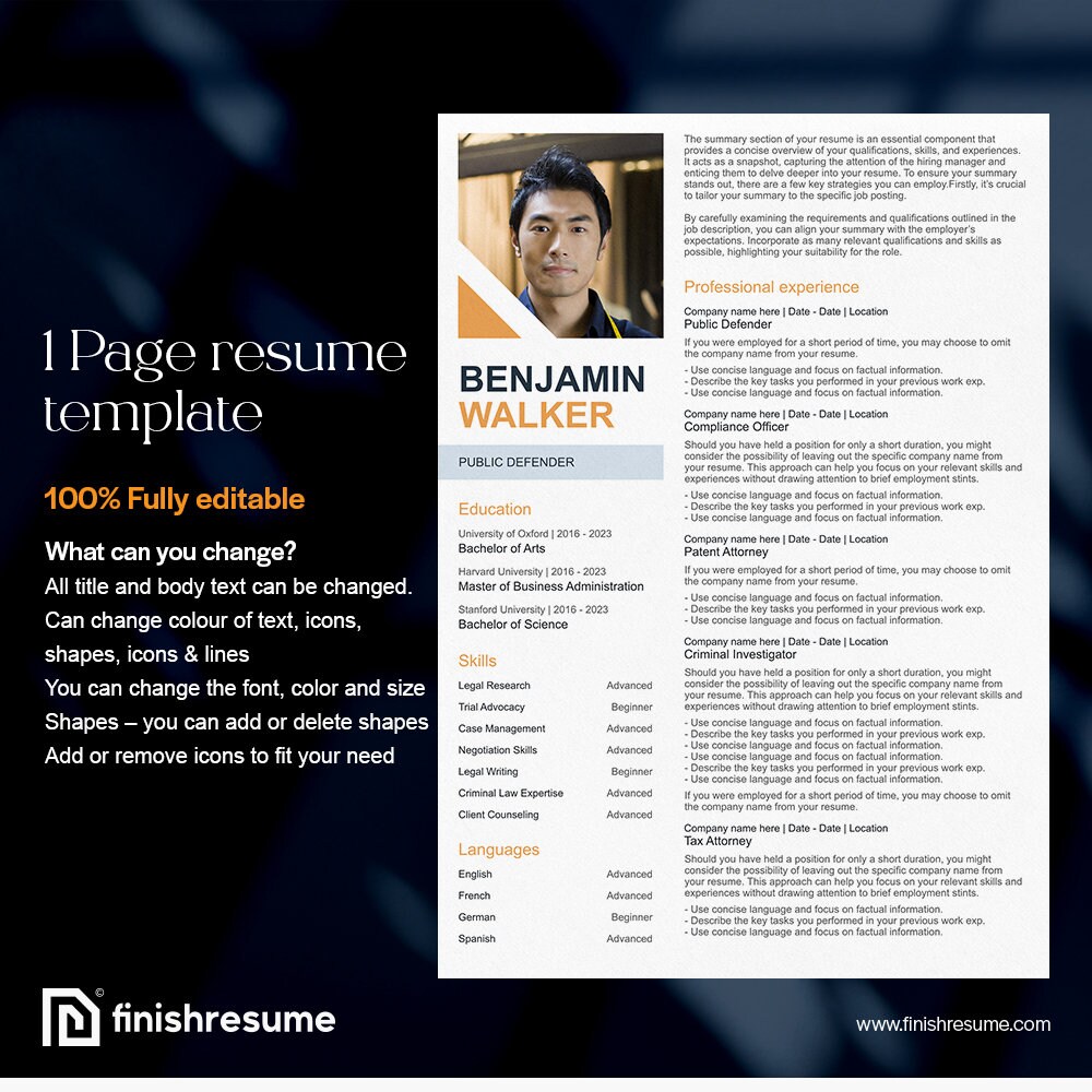 Elegant Resume Template for Microsoft Word & Apple Pages | Resume ...