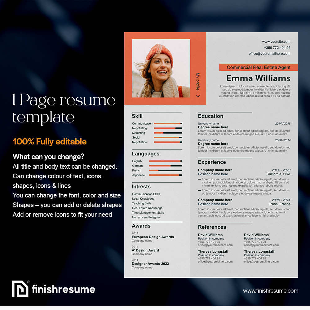 Elegant Resume Template for Microsoft Word & Apple Pages | Resume ...