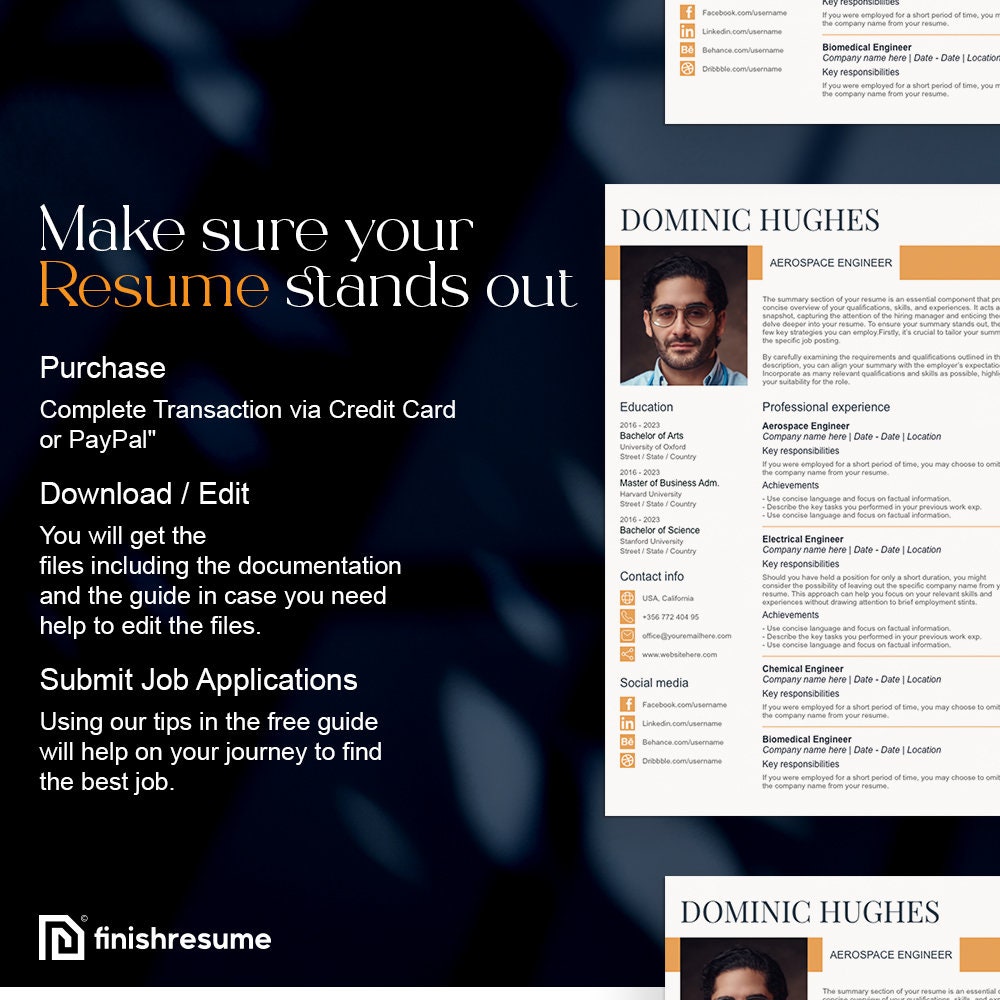 Best Professional Resume Template for Microsoft Word & Apple Pages ...