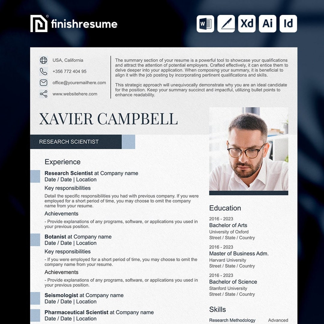 Research Scientist Resume Template for Microsoft Word Apple Pages More Research Scientist Resume Template for Microsoft Word Apple Pages More