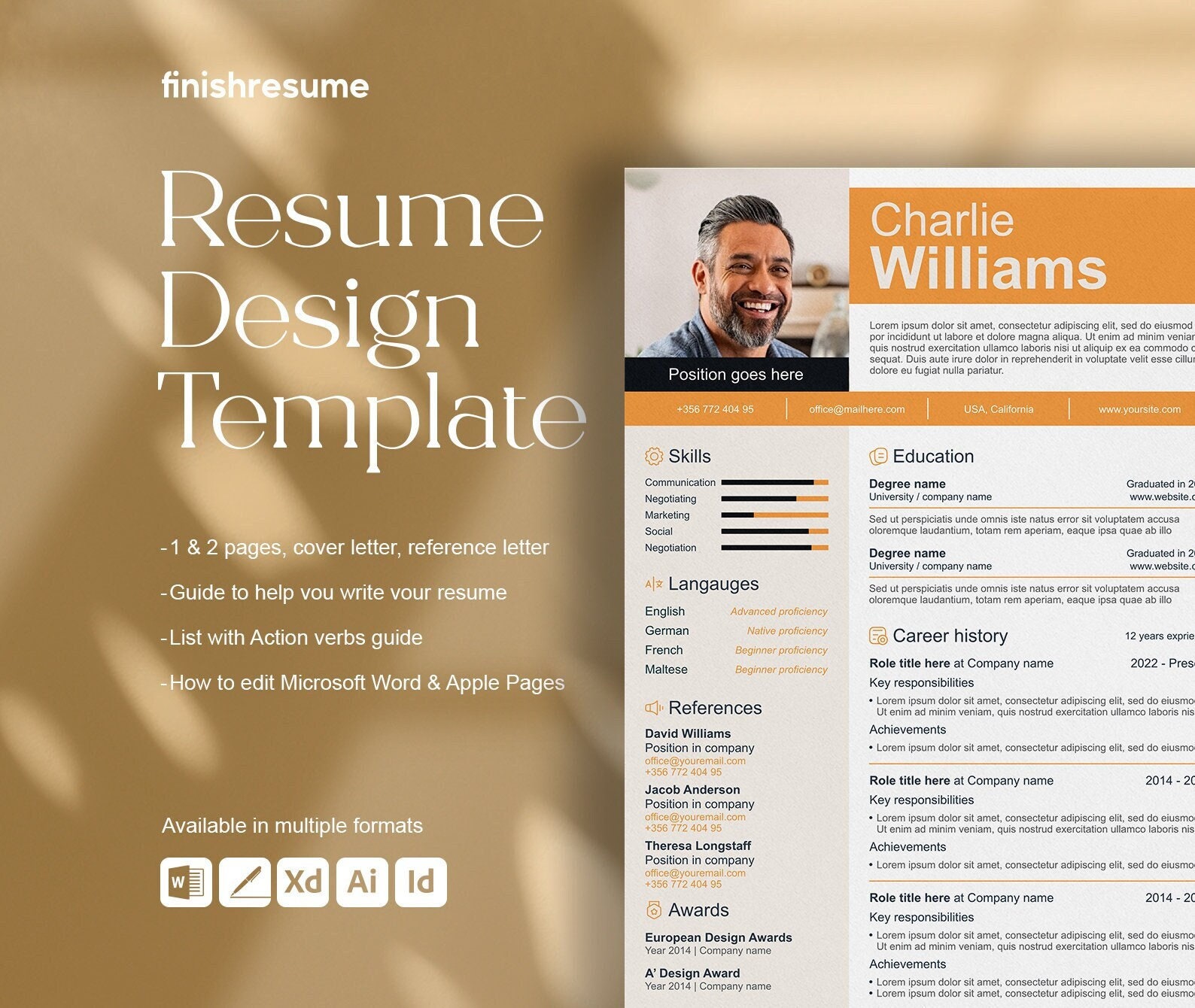 Best Professional Resume Template for Microsoft Word & Apple Pages ...