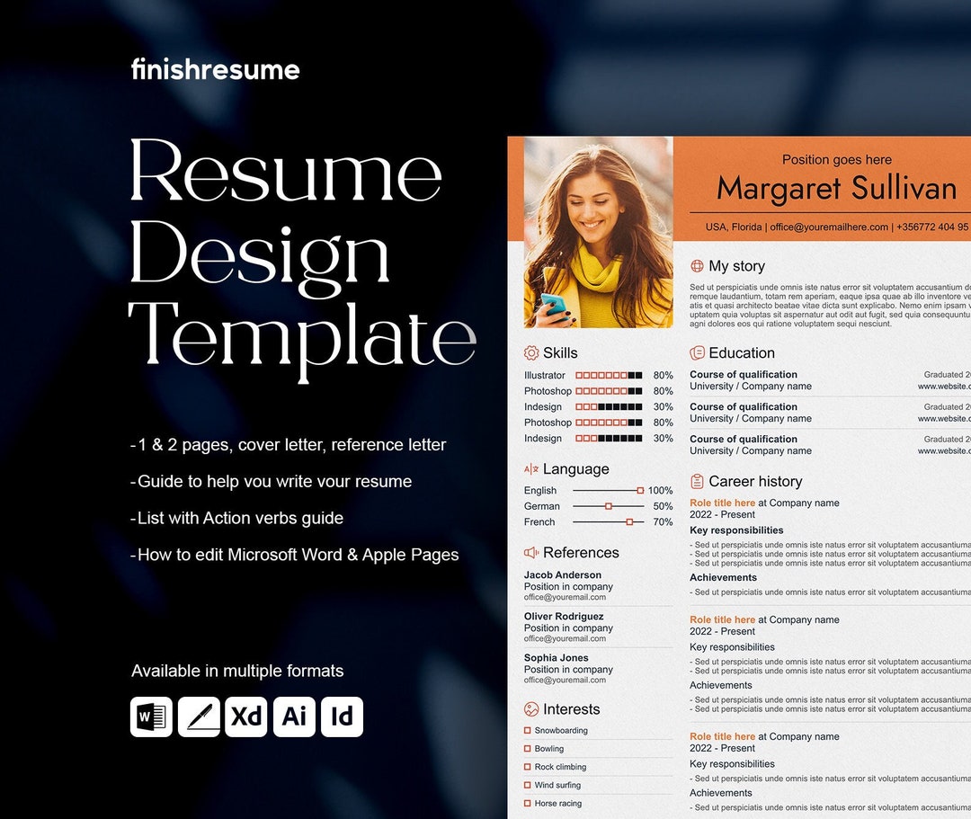 Elegant Resume Template for Microsoft Word & Apple Pages | Resume ...