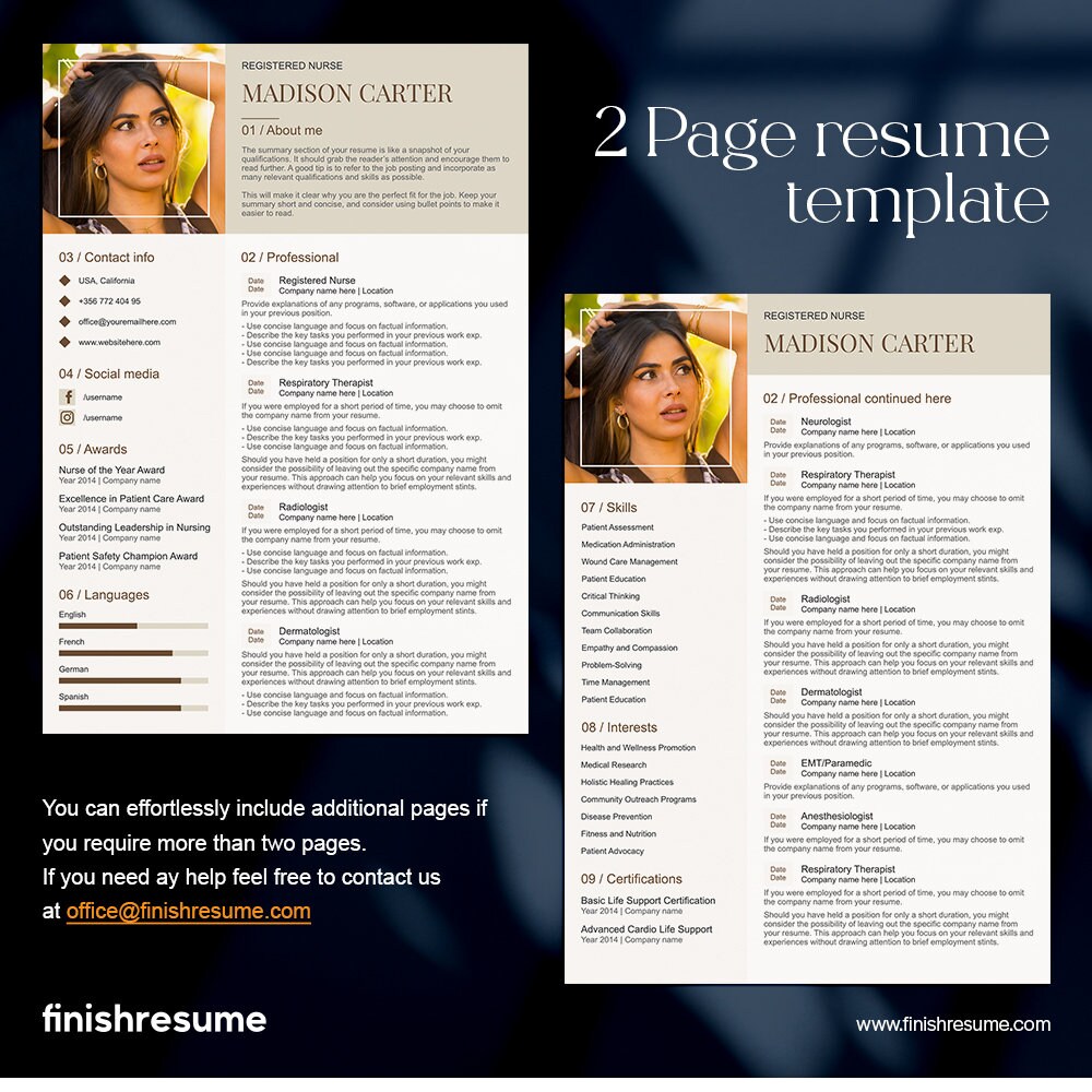 Elegant Resume Template for Microsoft Word & Apple Pages | Resume ...