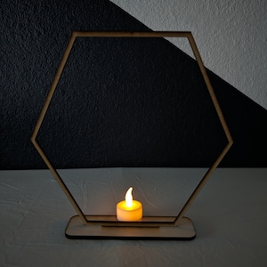 Download de arquivo digital de peça central em forma de hexágono em formato de arquivo vetorial SVG, arquivo cortado a laser