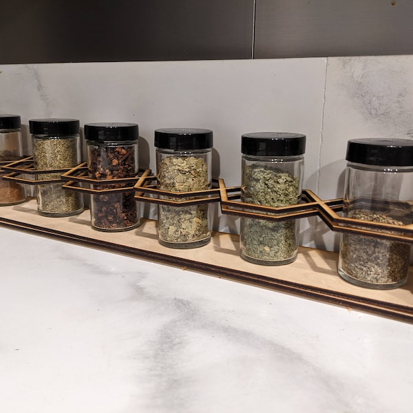 Spice Rack - Expandable Sliding Countertop Digital File, Vector SVG for Glowforge and Laser Cut Machines