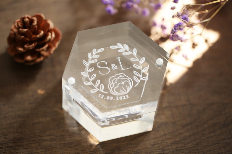 Personalized Wedding Ring Box Custom Acrylic Ring Box - Etsy