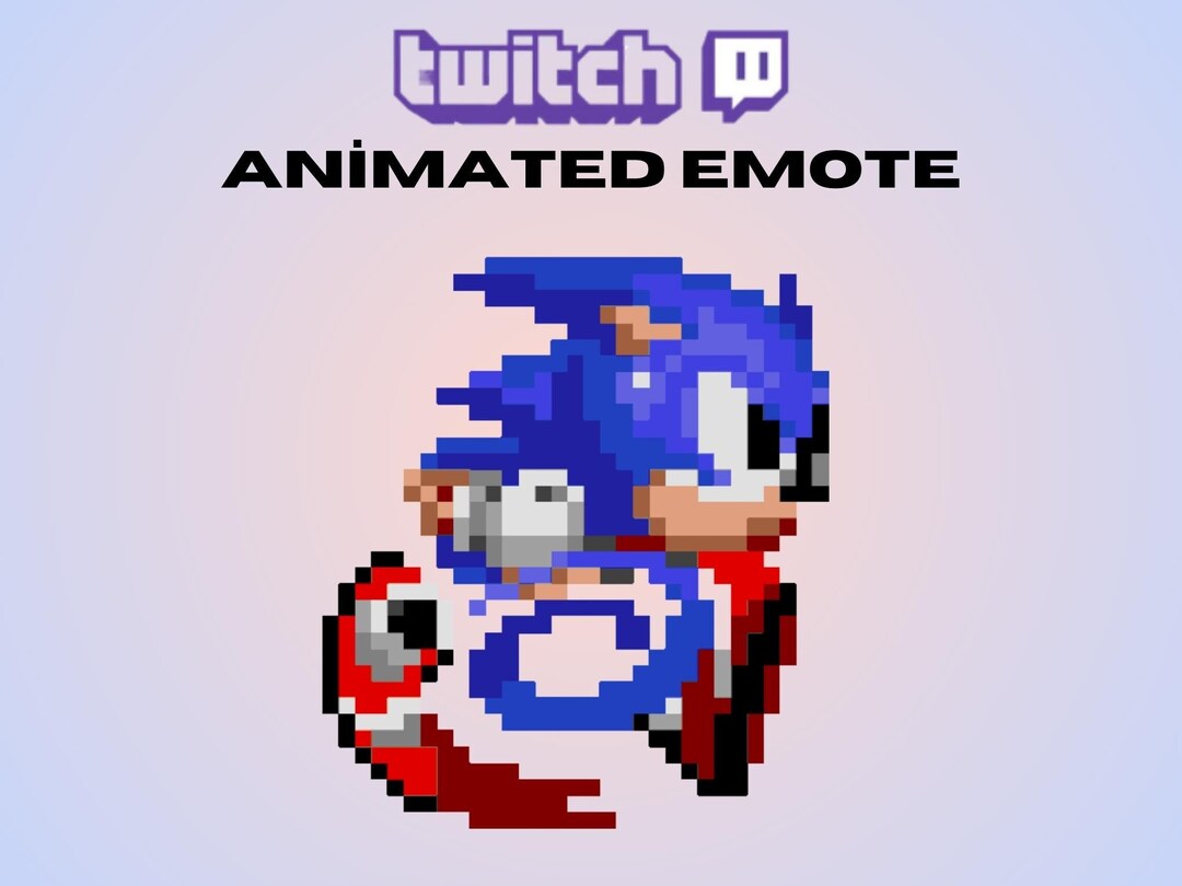 Animated Twitch Emote Running Sonic Emote Pixel Emote Cute Etsy