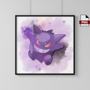 Mega Gengar Pokemon Watercolour A4 Print -  Canada