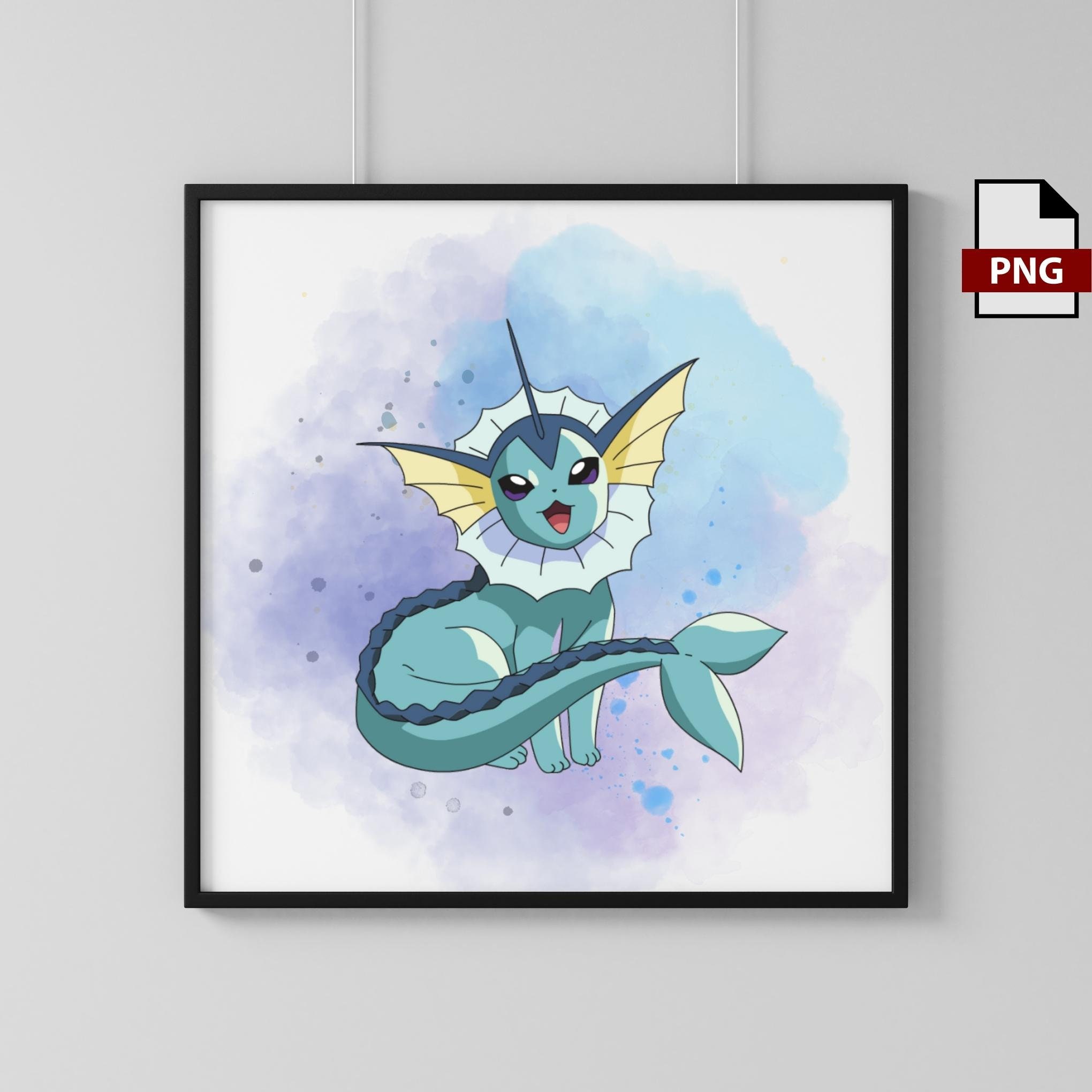 Vaporeon Pokemon Print, Watercolour, Children Bedroom Decor,home Décor,birthday Gift ...