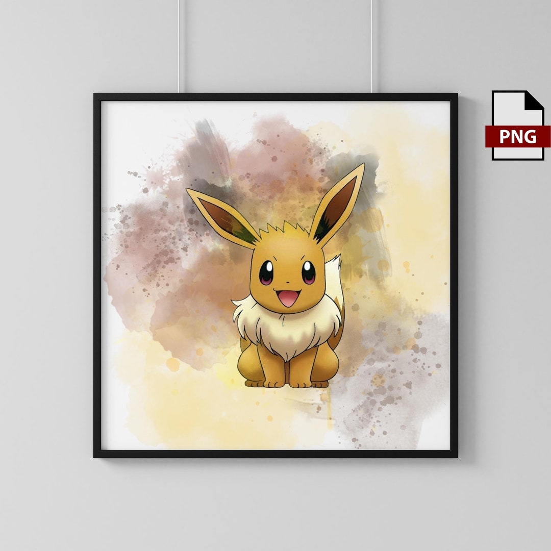 Eevee Pokemon Print, Watercolour, Children Bedroom Decor, Home Décor ...