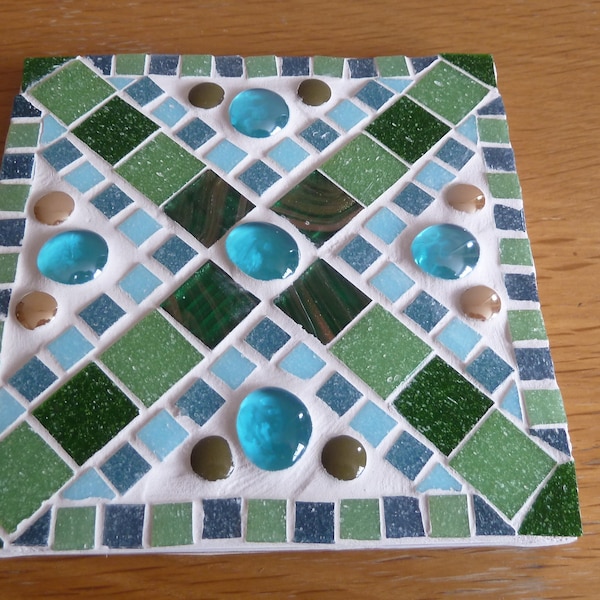 Handmade Original Mosaic Art Teapot Stand or Large Coaster