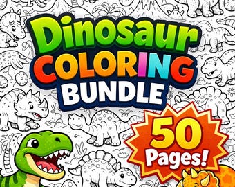 Dinosaur Coloring Pages Printable PDF — 50 Space Dino Designs | Kids Boys Sci-Fi Instant Download