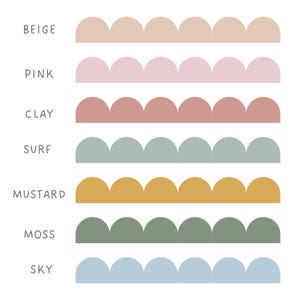 Scalloped Wall Decals • Fabric Wall Border for Nursery • Eco-Friendly Removable Wall Stickers • Modern Kids Room Decor in Multiple Colors image 4