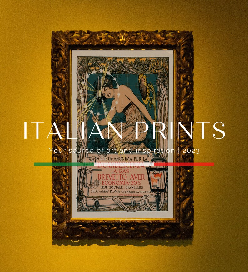 Incandescence Par Le Gaz, Systeme Auer 1897, Vintage Italian Poster