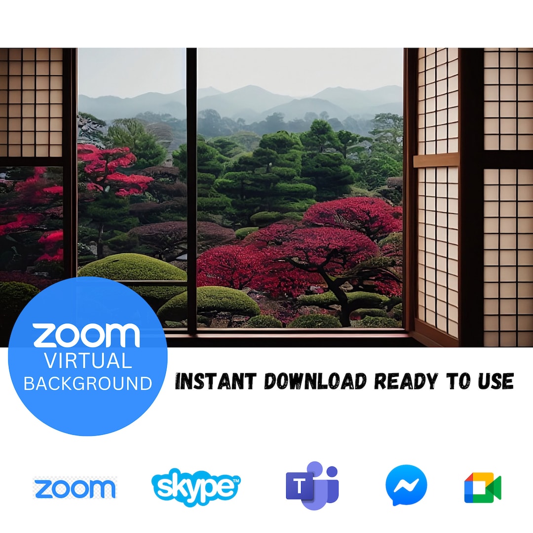 Japanese Garden Zoom Virtual Backgrounds Backdrop Office Background Microsoft Teams Facebook