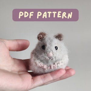 Patrón de hámster a crochet en PDF / Juguete amigurumi para principiantes / Diseño de costura baja / Descarga instantánea