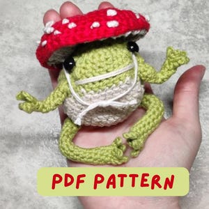 Crochet Frog Pattern: Mushroom Hat Amigurumi (Digital Pattern)