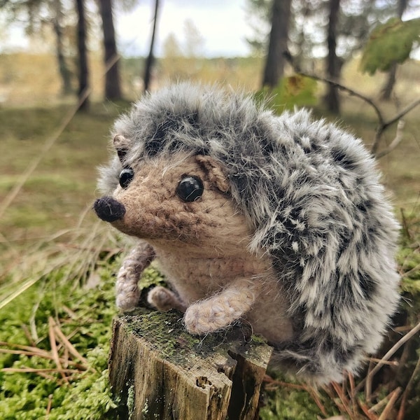 Crochet cute hedgehog pattern, realistic crochet plush hedgehog pattern, crochet hedgehog plush toy