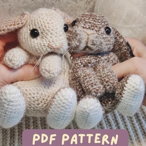 Crochet Baby Bunny Pattern: Amigurumi Plushie in Hat and Overalls (PDF Pattern)