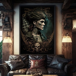 Woman Pirate Poster, Wall Art, Instant Download Printable Home Decor