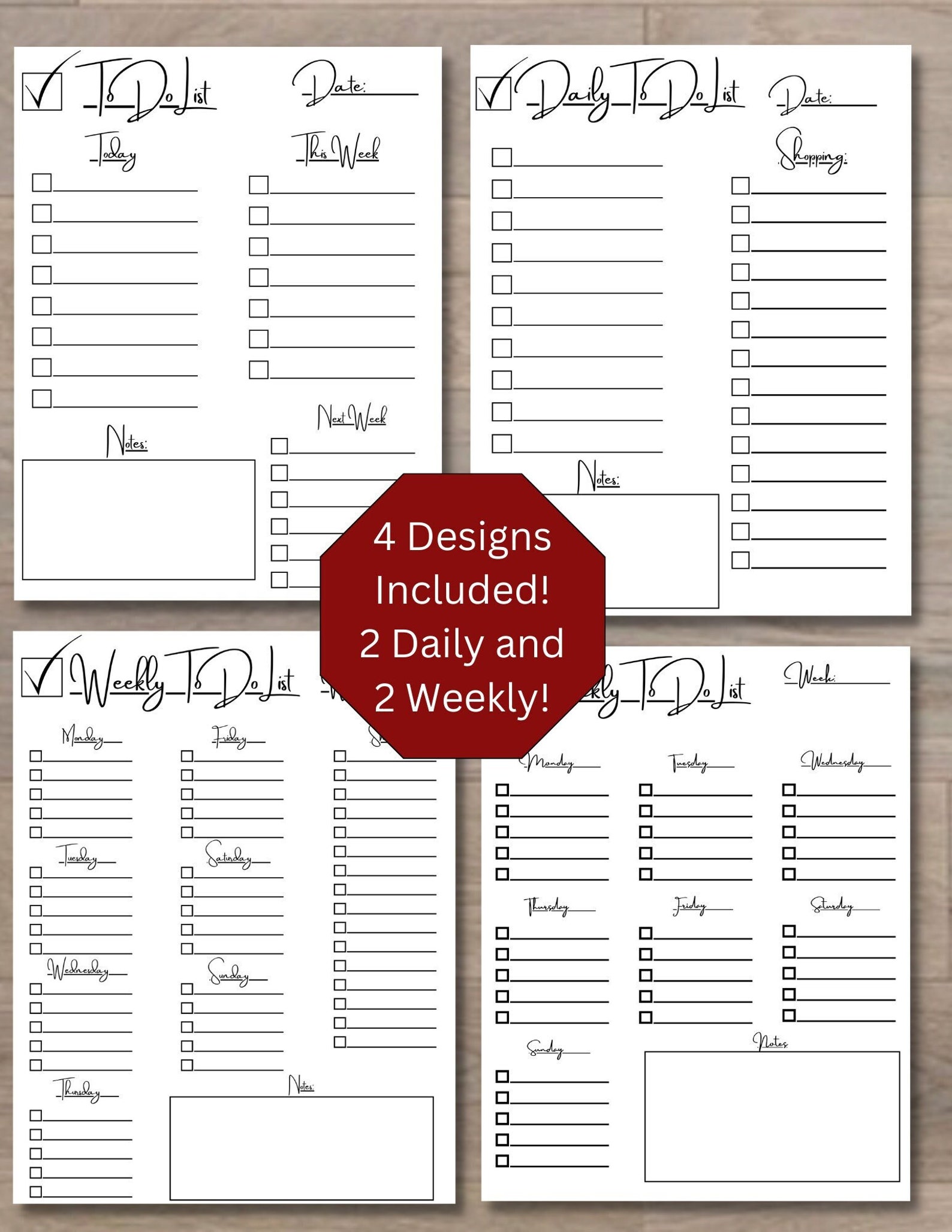 To Do Lists (2 Daily and 2 Weekly) - Etsy