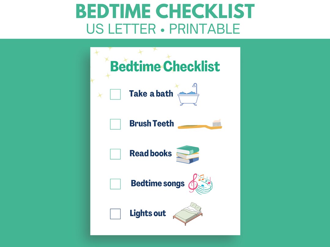 Bedtime Checklist - Etsy