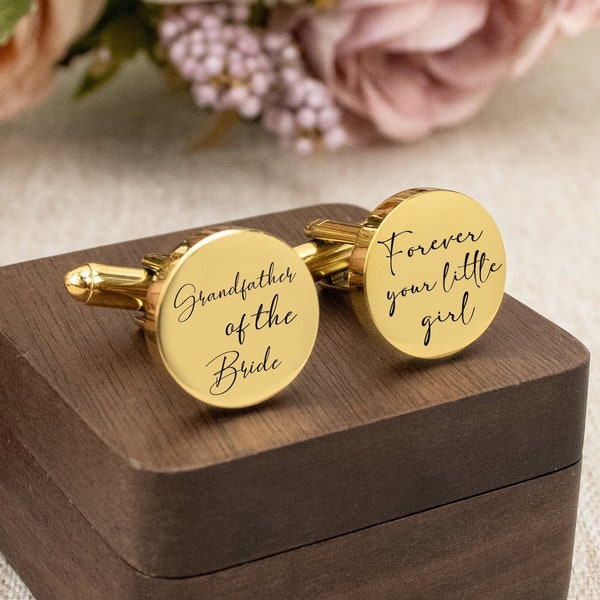 Grandfather of The Bride,Personalized Cufflinks for Him,Wedding Day Gifts,Father's Day Gifts,Custom Cullinks with Box,Gifts for Dad,Grandpa