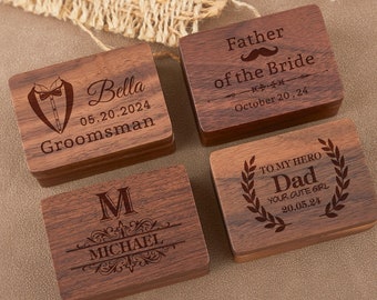 Custom Groomsman Cufflinks,Groomsman Tie Clip,Father's Day Gifts,Gifts from Daughter,Wedding Gifts,Birthday Gifts for Him,Husband Gifts