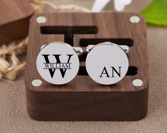 Custom Groomsmen Gift, Engraved Box Optional, Personalized Wedding Day Cuff links for Grooms men, Gift For Husband, Bachelor Party Gift