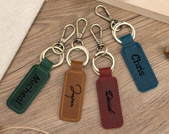 Father's Day Gifts,Graduation Gift,University Keychain,Custom Laser Engraved Leather Keychain,Gifts for Him,Birthday Gifts,Groomsmen Gifts