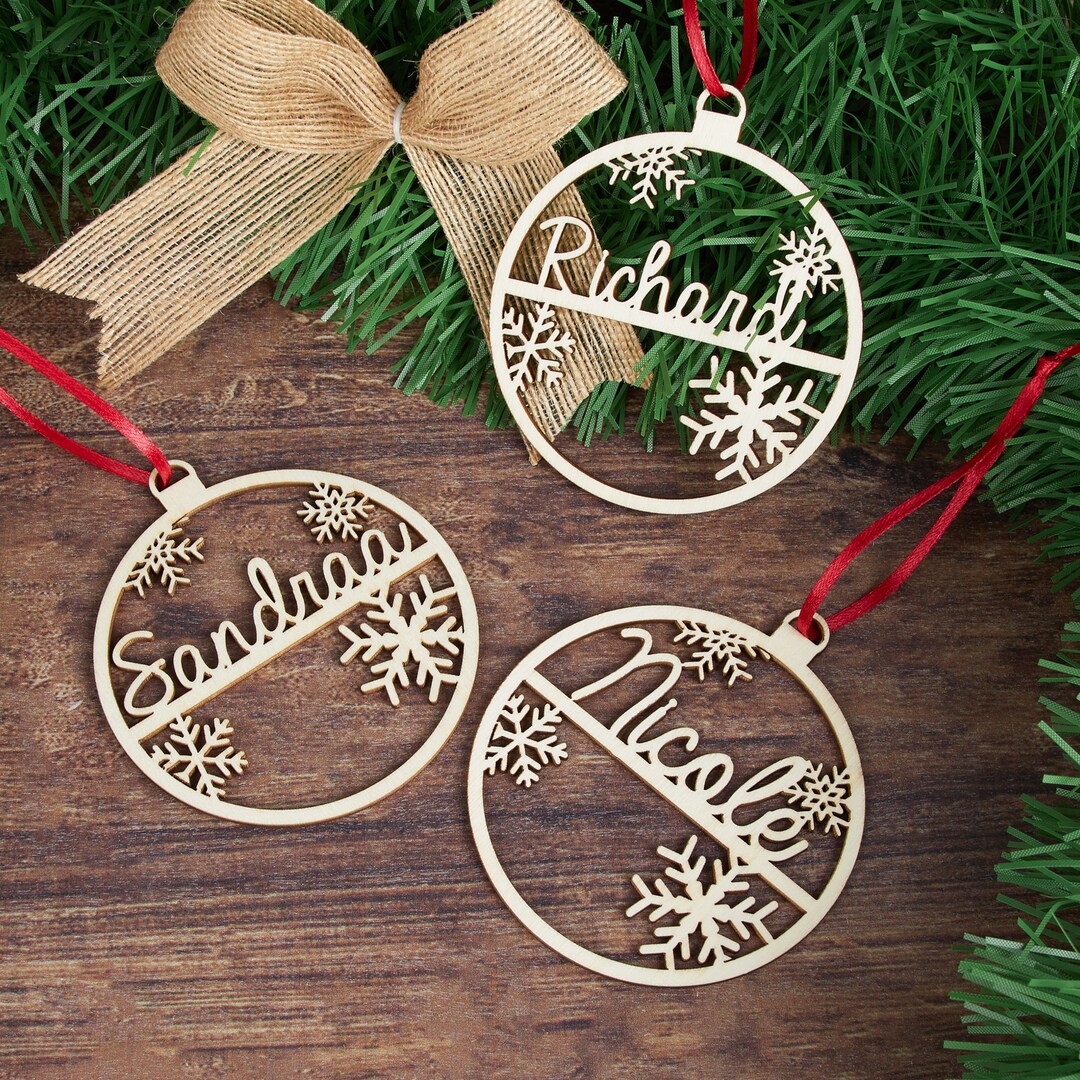 Personalized Christmas Name Ornament,christmas Tree Decor,family Name
