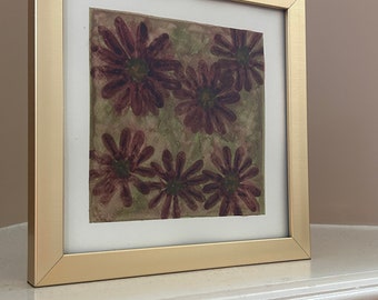 Framed Daisy Watercolor Painting