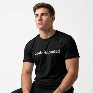 Codebloed T-shirt | Tech Coder-humor, minimalistisch ontwerp