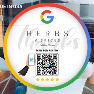 Customized Google QR Round Vinyl Sticker, Google review QR Code, Stickers, QR Code Map Stickers, Social Media Stickers, Google Shop Review
