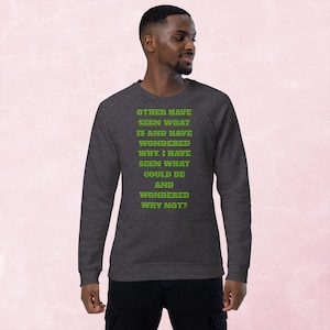 Personalized Unisex organic raglan sweatshirt Custom Cute Cozy Graphic Vintage Cotton Crewneck Gift for Him or Her Sweatshirt