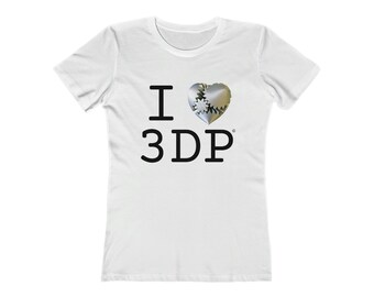 I heart 3DP SILVER heart Women's The Boyfriend Tee - Share your love of 3D Printing with a little humor!