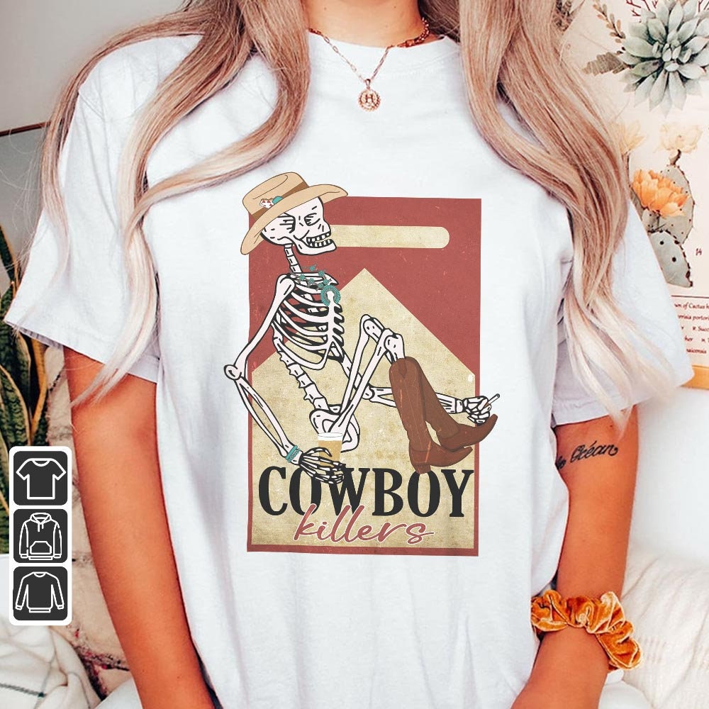 Cowboy Killer Graphic Shirt Funny Skeleton Western Skeleton - Etsy