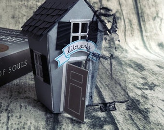 library ghost miniature paper art
