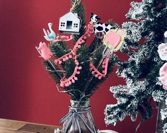 8 a.m. milking - from “the 12 tree-houses of christmas” handmade art collection