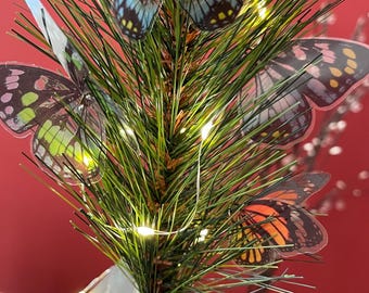 11 papillons preening - from “the 12 tree-houses of christmas” handmade art collection