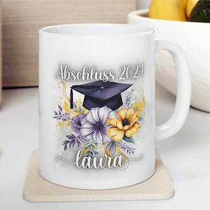 Geschenk zum Abschluss / Abschlussgeschenk / Tasse mit Name / Personalisierte Tasse / Abschluss Tasse / Tasse Bachelor / Abschluss Studium