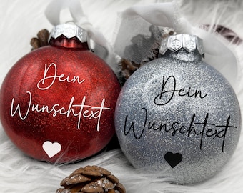 Weihnachtskugel personalisiert / weihnachtskugel Glitzer / weihnachtskugel Plastik / Wunschtext / Kugel mit Text / Weihnachtskugel mit Name