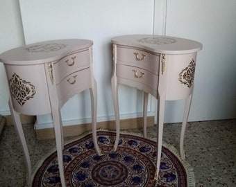 Pair of romantic bedside tables